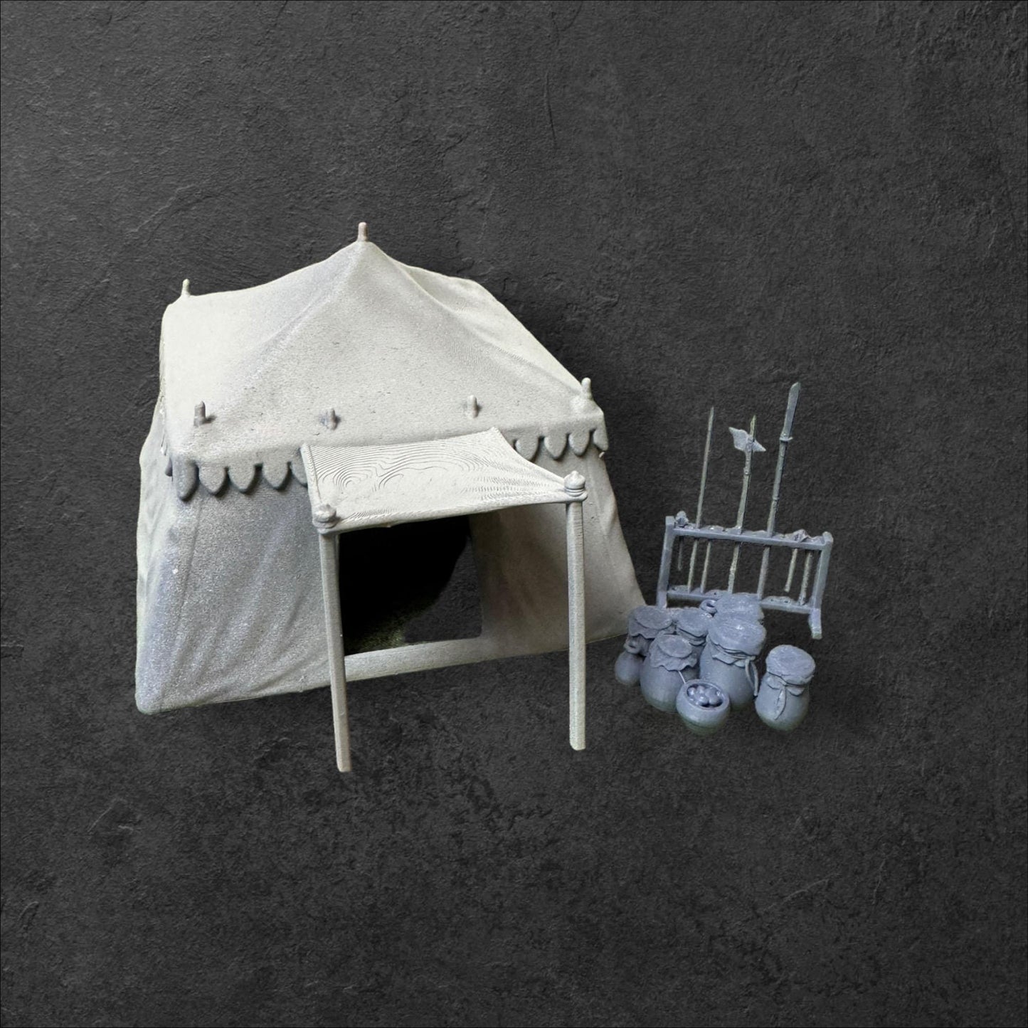 Medieval Tent with Weapon Stand #3. 28 mm Miniatures