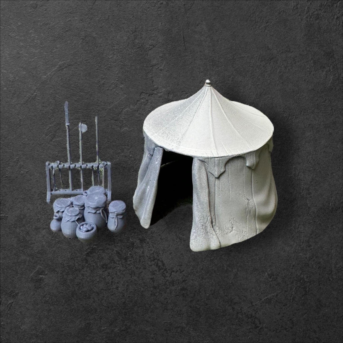 Medieval Tent with Weapon Stand #4. 28 mm Miniatures