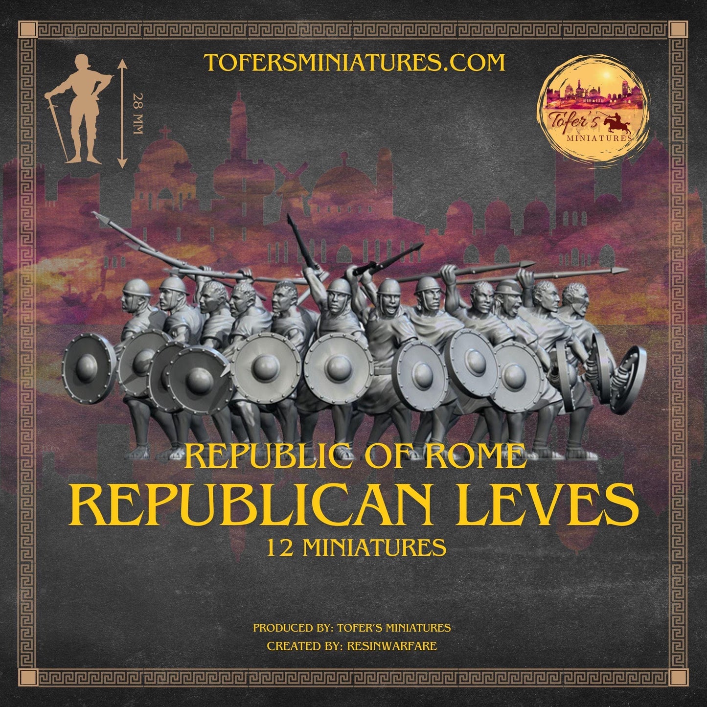 Republican Leves. Republic of Rome. 28 mm Miniatures Set of 12 Miniatures