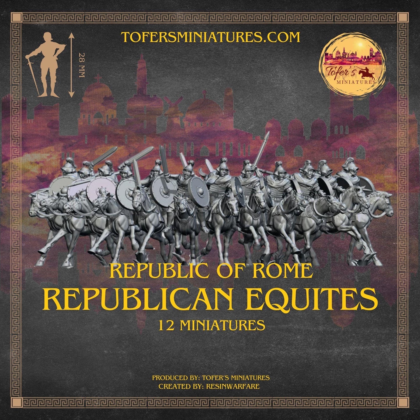 Republican Equites. Republic of Rome. 28 mm Miniatures Set of 12 Miniatures