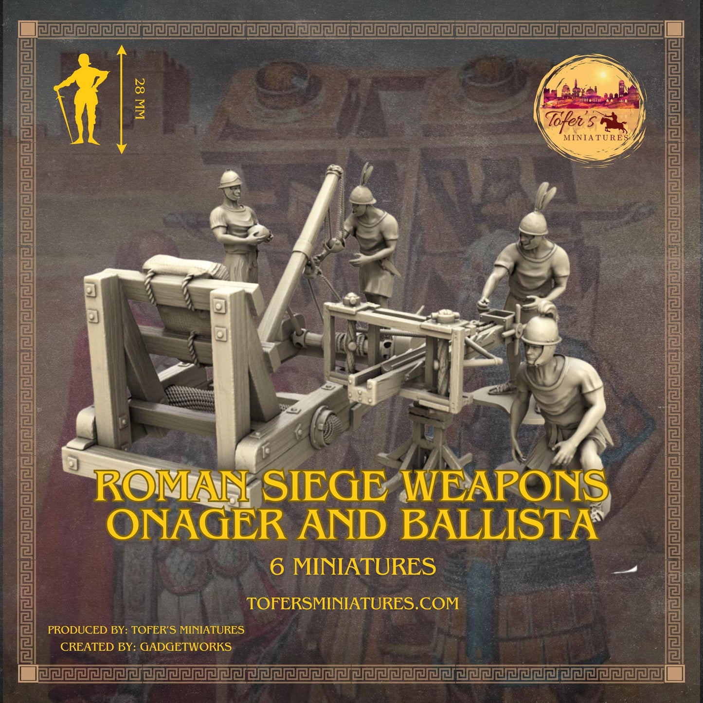 Roman Siege weapons Onager and Ballista 28 mm Miniatures by Tofer's Miniatures