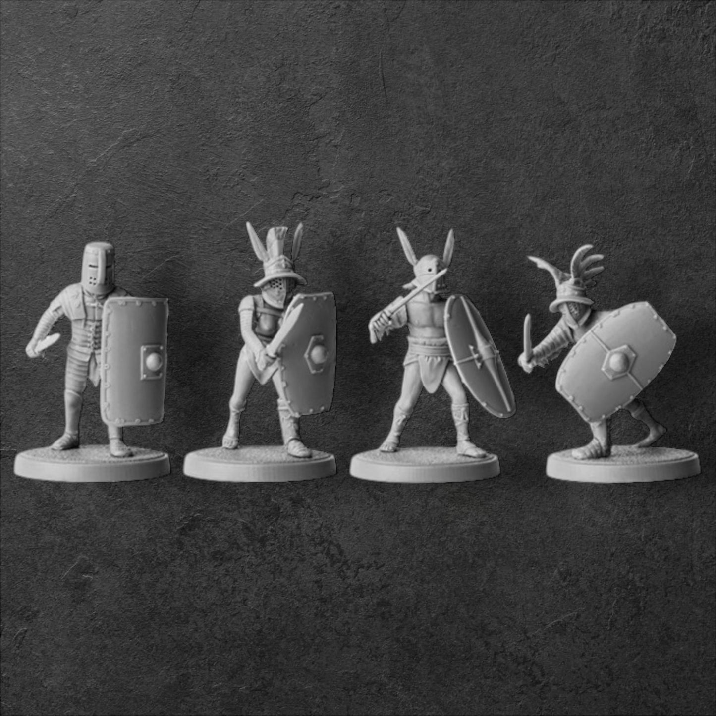 Set of 8 Gladiators #2. 28 mm Miniatures. Designed and Produced by V&V Miniatures. Distributed by Tofer's Miniatures