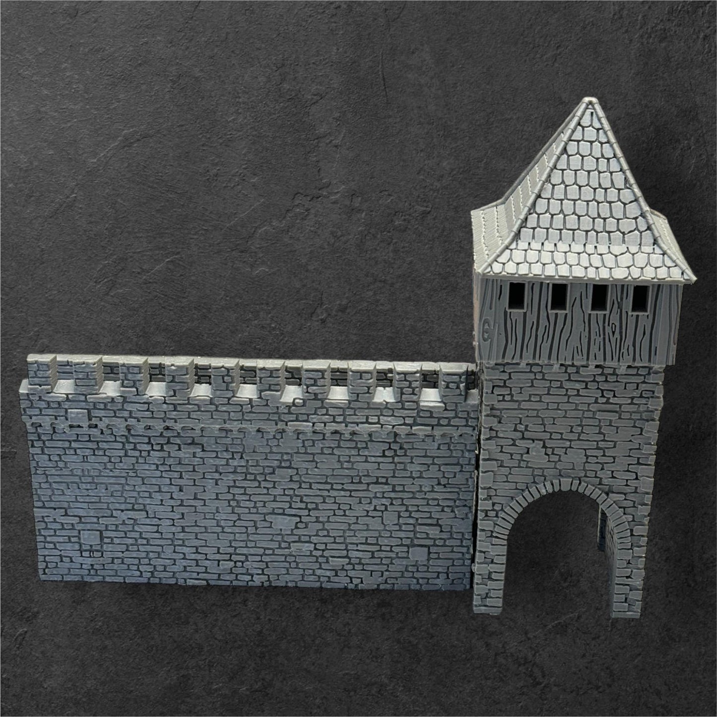 40 mm Medieval Modular Castle Gates and Wall (Straight).. Historical Wargaming by Tofer’s Miniatures