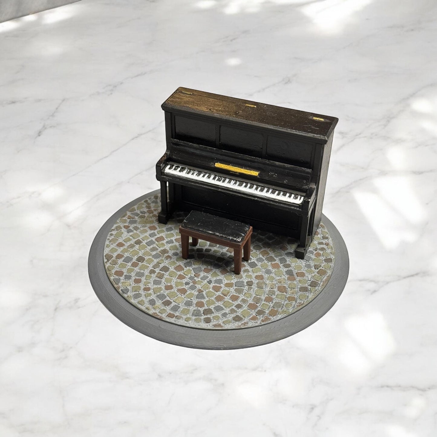 Hand Painted Piano with Bench Black Finish | Gift | Home Decoration