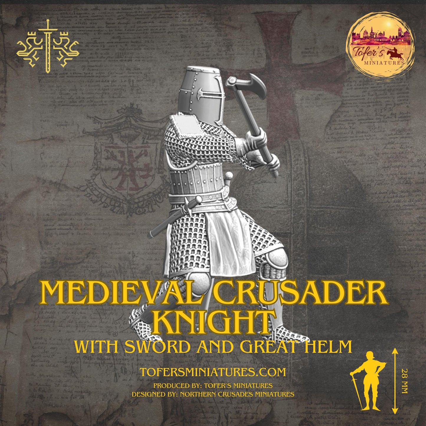 Medieval Knight fighting with a great axe