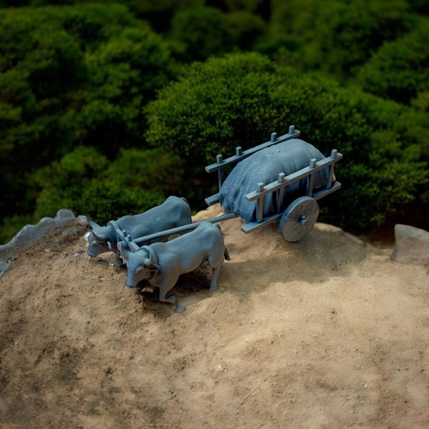 Medieval oxen wagon set - Wargaming scenery. 28 mm Miniature. Ideal for Games Like SAGA and Other Wargames. Produced by Tofer's Miniatures