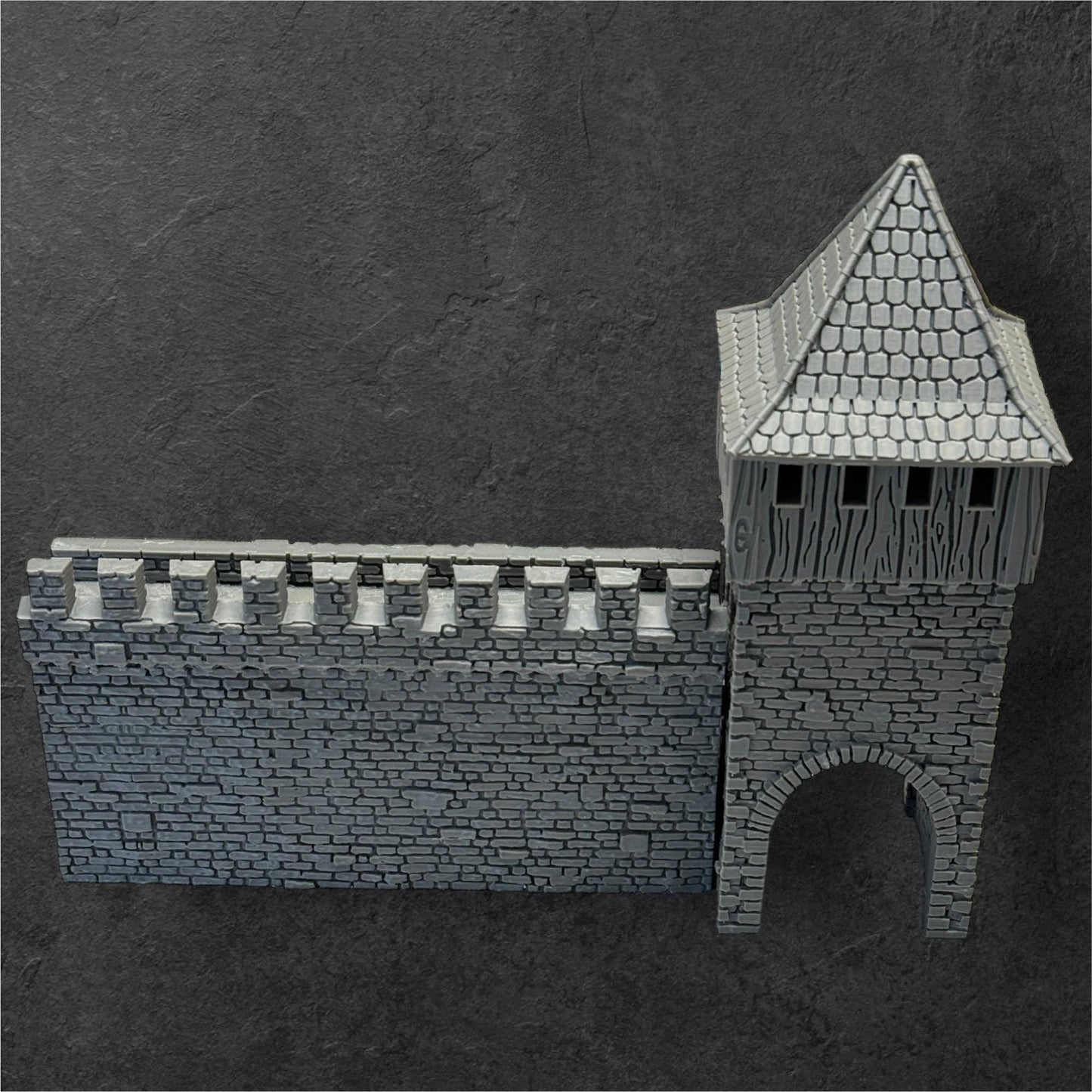 40 mm Medieval Modular Castle Gates and Wall (Straight).. Historical Wargaming by Tofer’s Miniatures