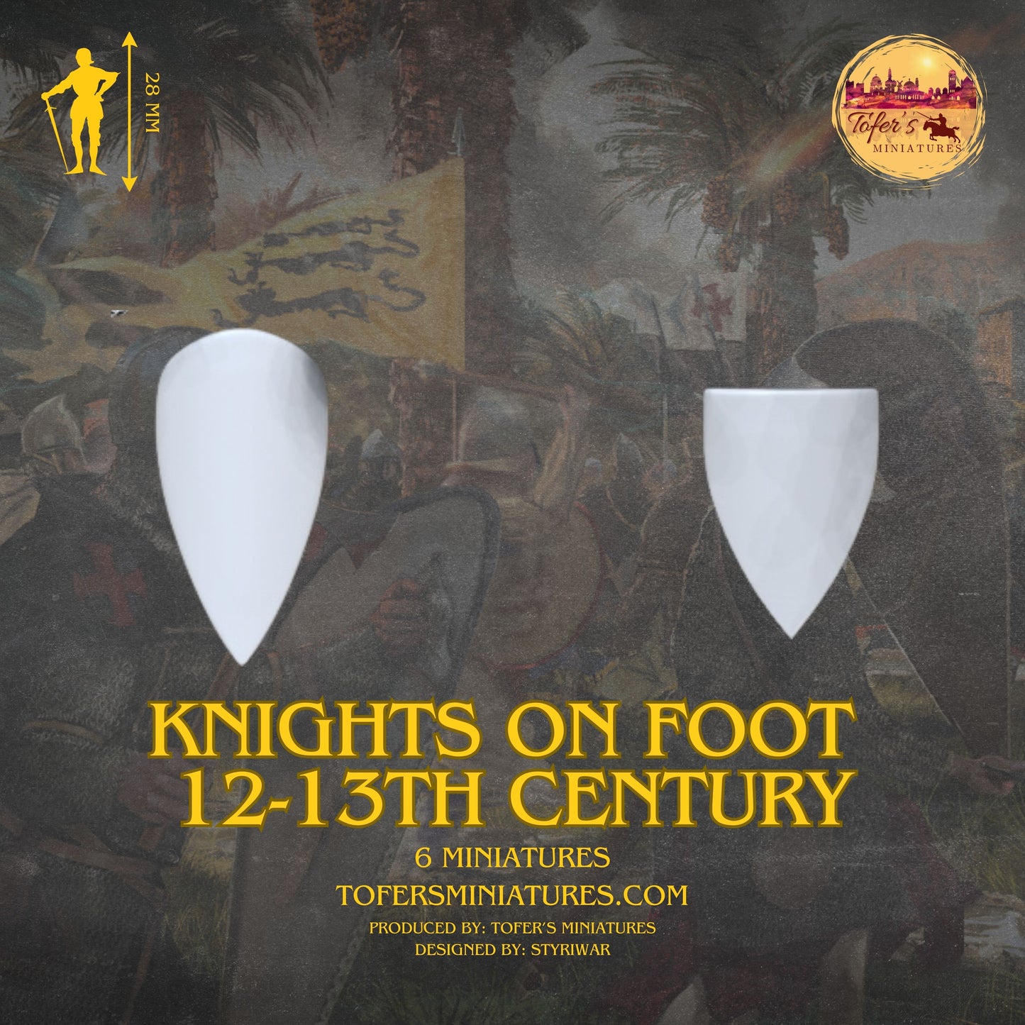 Medieval Knights on foot 12-13th Century By Tofer's Miniatures