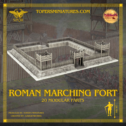 Roman Empire Modular Marching Fort. 20 Pieces. 28 mm.