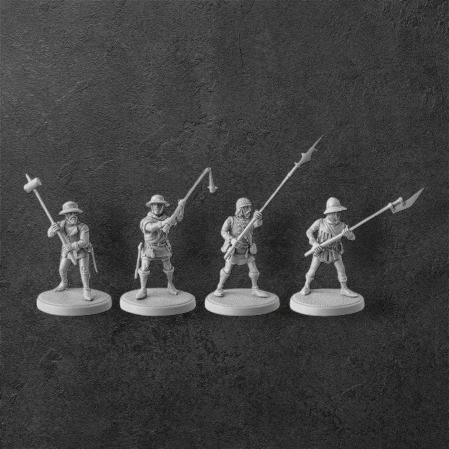 Set of 4 Hussites.  Hussite Wars. 28 mm Miniatures by V&V Miniatures