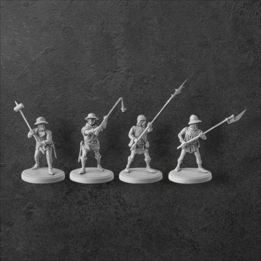 Set of 4 Hussites.  Hussite Wars. 28 mm Miniatures by V&V Miniatures