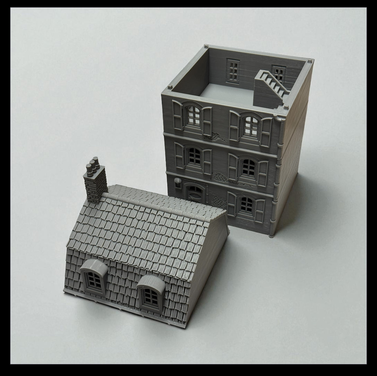 WW2 Battle of Normandy House #2 Modular Building - Bolt Action 1/56 (28mm) scale  28 mm Miniatures