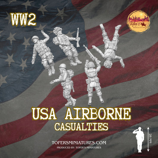 USA Airborne CASUALTIES (US, WW2) - Bolt Action 1/56 (28mm) scale  28 mm Miniatures