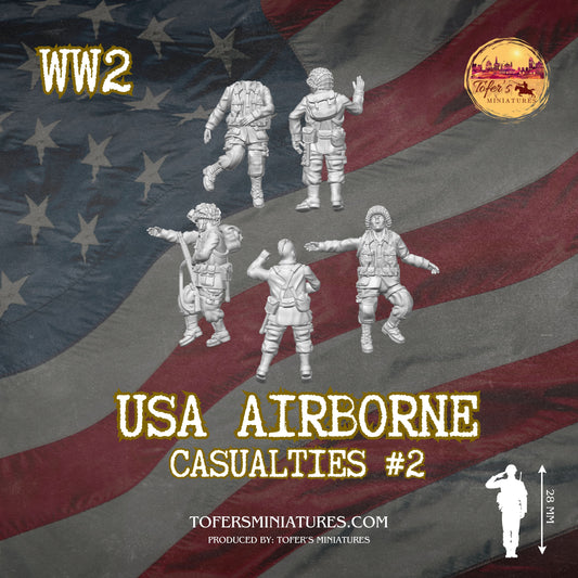 USA Airborne CASUALTIES #2 (US, WW2) - Bolt Action 1/56 (28mm) scale  28 mm Miniatures