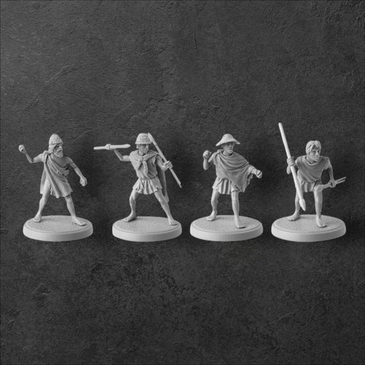 Greek Psiloi. 28 mm Miniatures (Set of 4) by V&V Miniatures