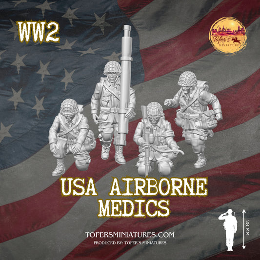 USA Airborne MEDICS (US, WW2) - Bolt Action 1/56 (28mm) scale  28 mm Miniatures