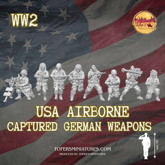 USA Airborne with Captured German Weapons (US, WW2) - Bolt Action 1/56 (28mm) scale  28 mm Miniatures