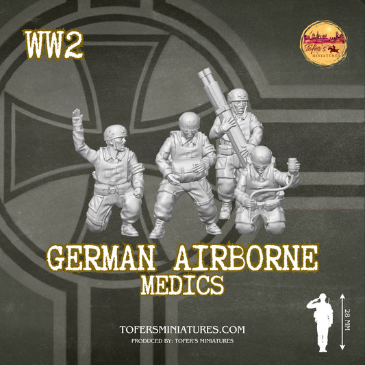 German Fallschirmjäger Airborne MEDICS (Germany, WW2) - Bolt Action 1/56 (28mm) scale  28 mm Miniatures