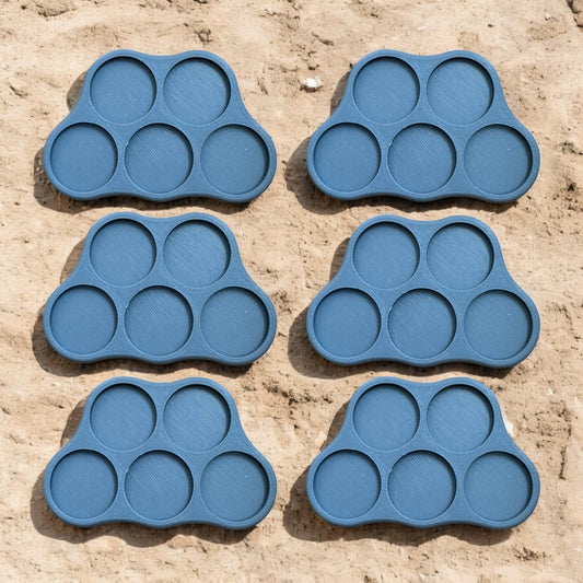 Plastic Bases Set 6. Skirmish movement trays for 25mm round bases.