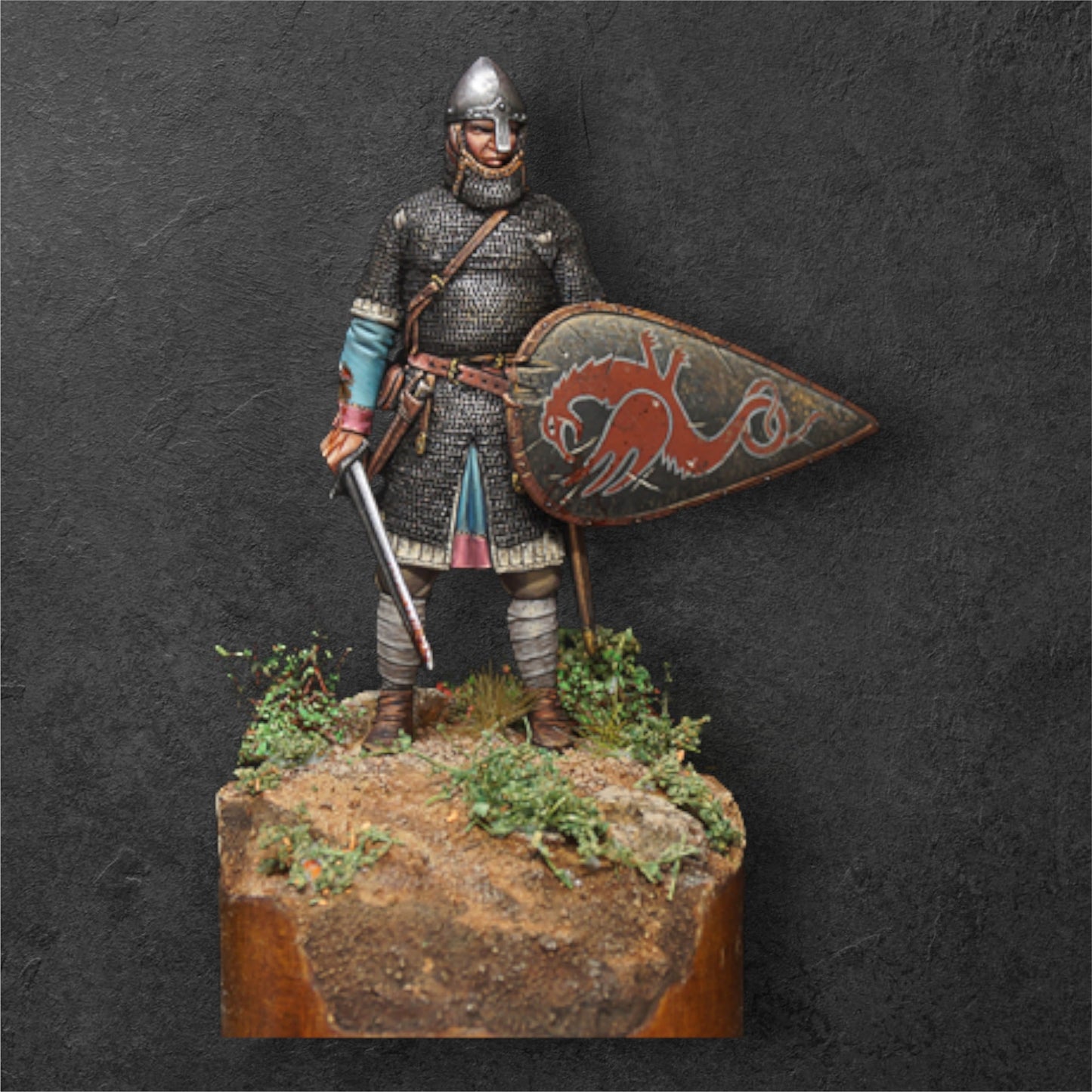 Norman Warlord. Norman Warrior. 54 mm Miniatures.
