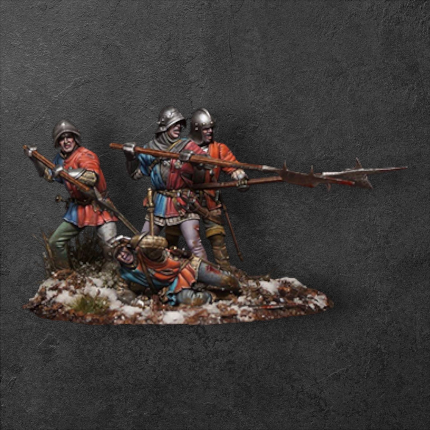 War of the Roses. English infantry. 54 mm Miniatures. Historical Diorama
