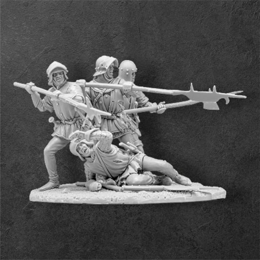 War of the Roses. English infantry. 54 mm Miniatures. Historical Diorama