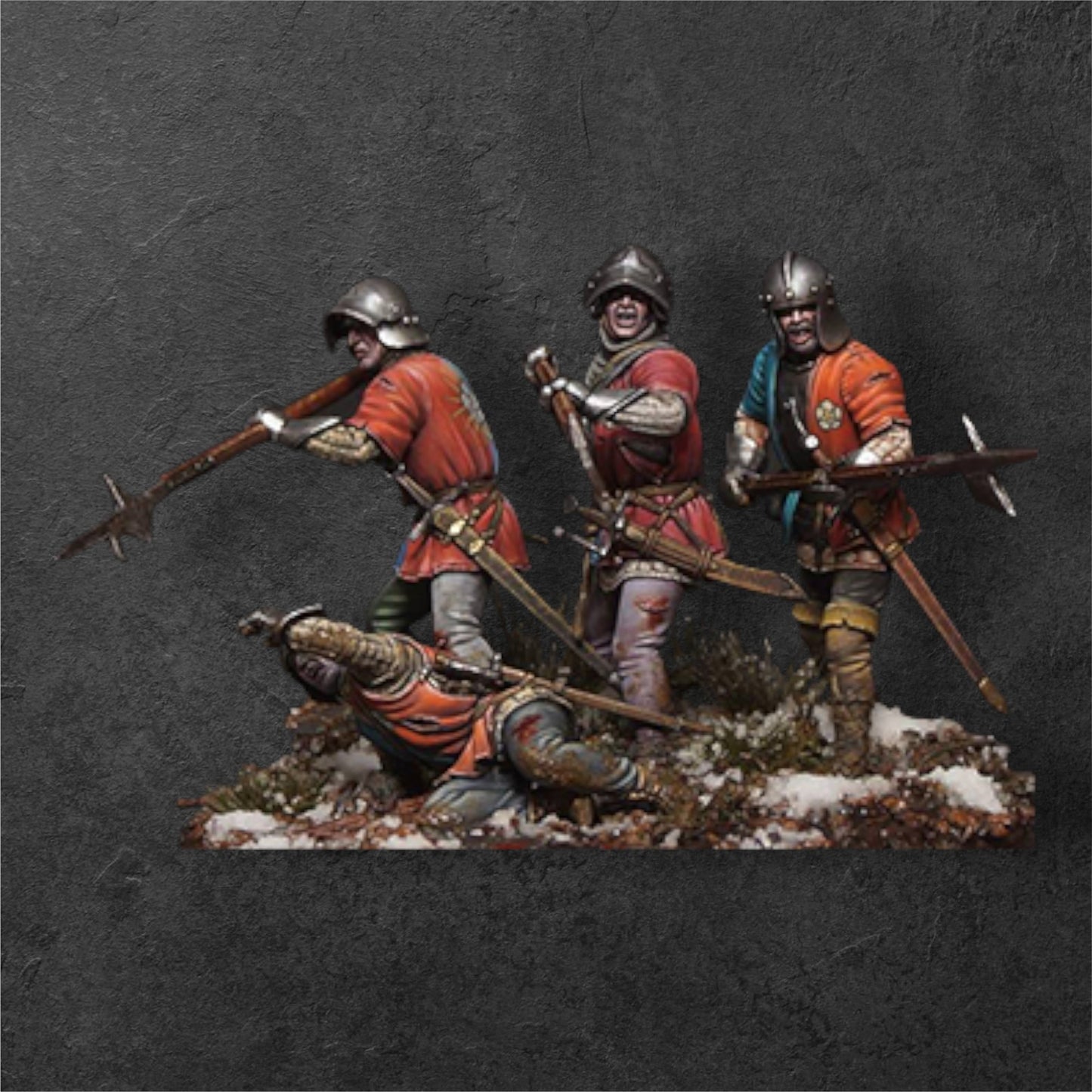 War of the Roses. English infantry. 54 mm Miniatures. Historical Diorama
