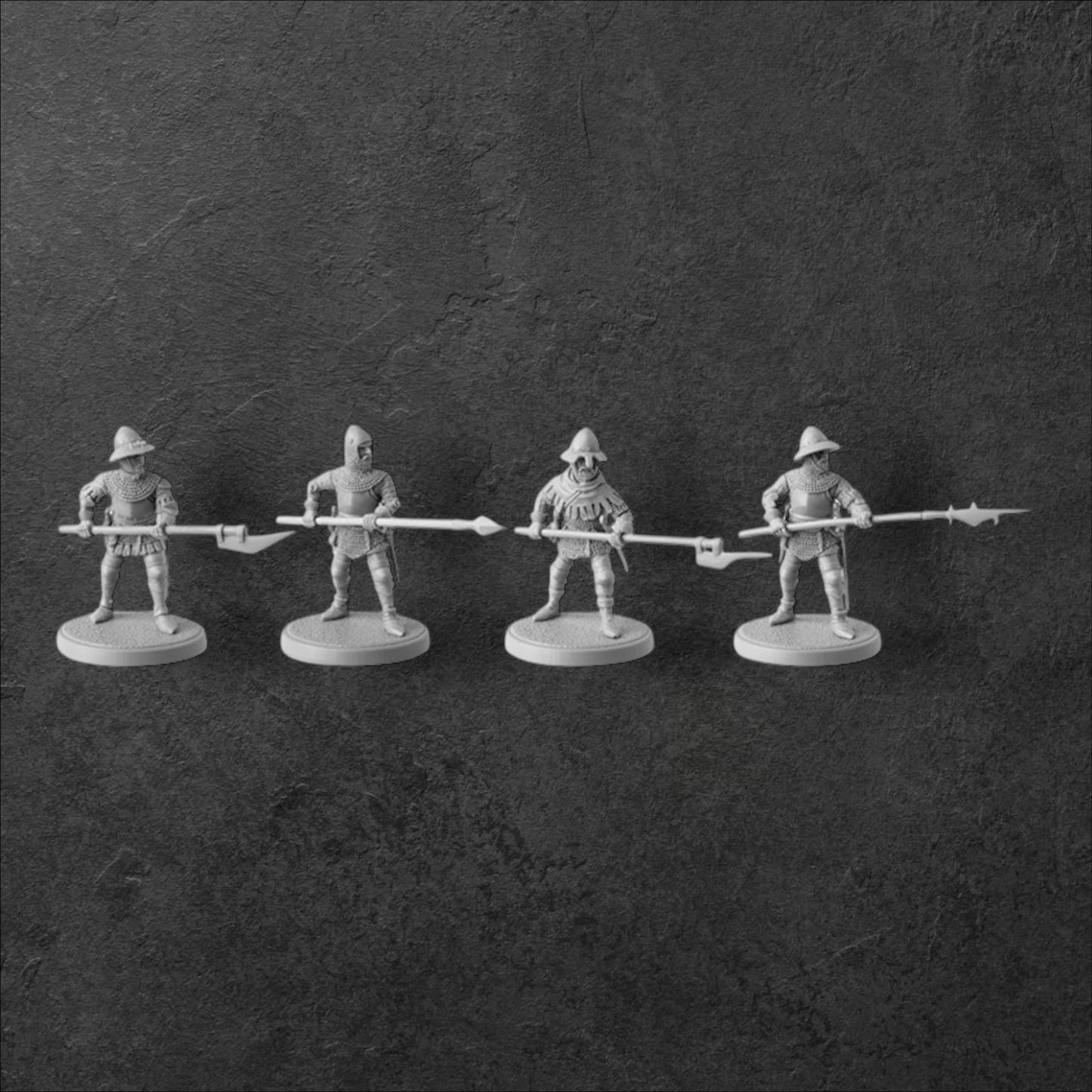 Set of 4 Hussites #2.  Hussite Wars. 28 mm Miniatures by V&V Miniatures