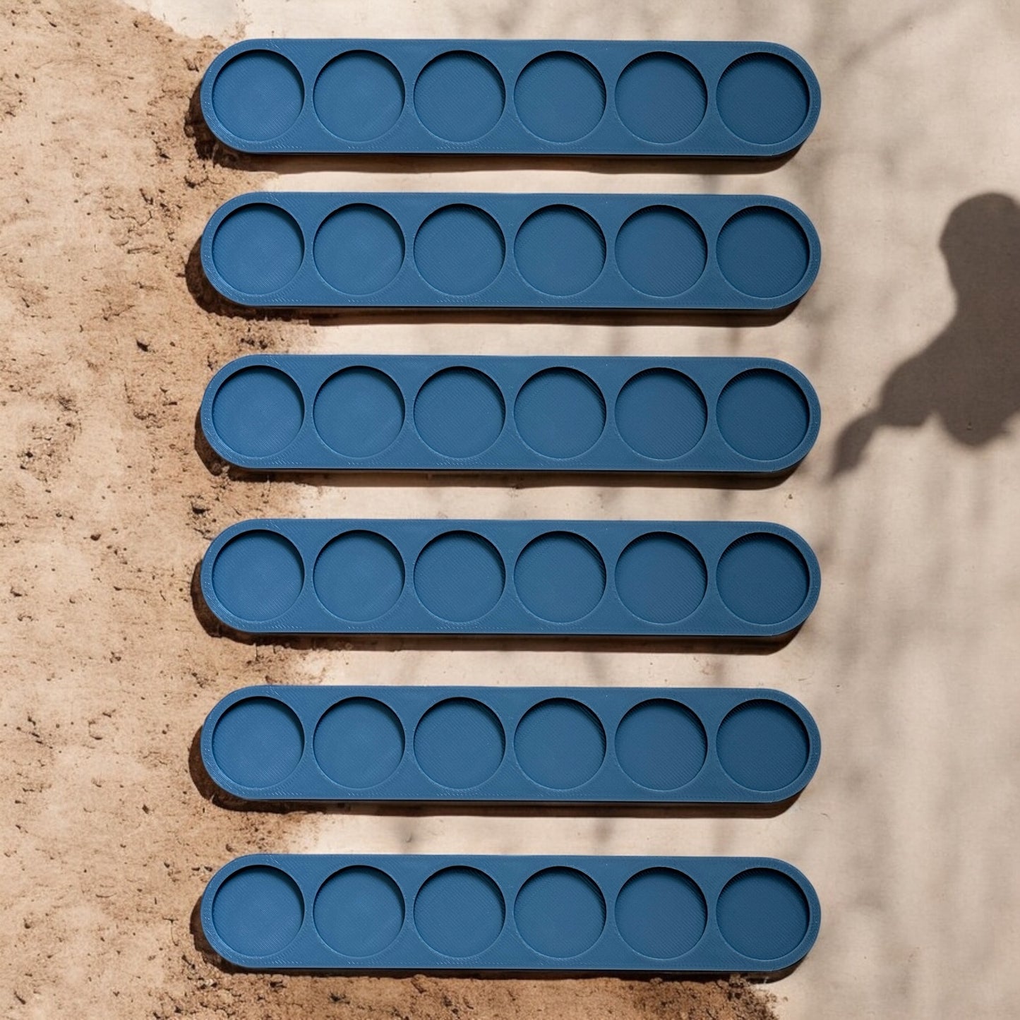 Infantry movement trays Set of 6. Movement trays (5x1) for 25mm round bases.
