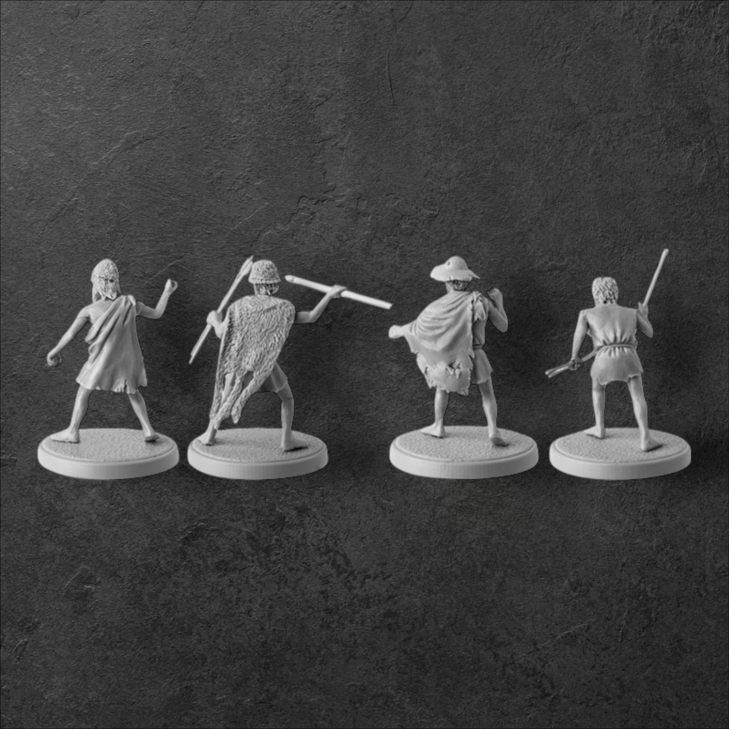 Greek Psiloi. 28 mm Miniatures (Set of 4) by V&V Miniatures
