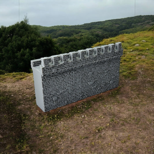 Medieval Modular Castle Wall (Straight). 28mm scale. Historical Wargaming by Tofer’s Miniatures