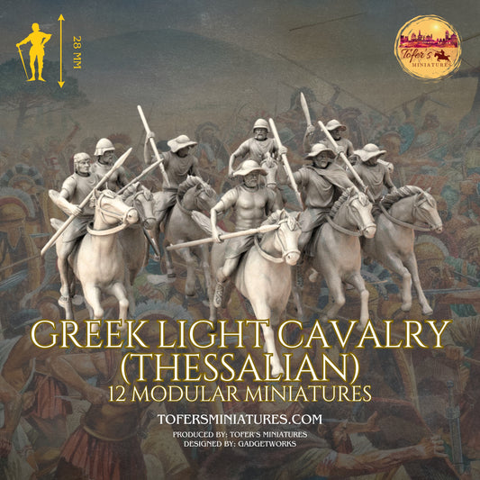 Greek light cavalry (Thessalian) Modular Miniatures. 28 mm Miniatures (Set of 12)
