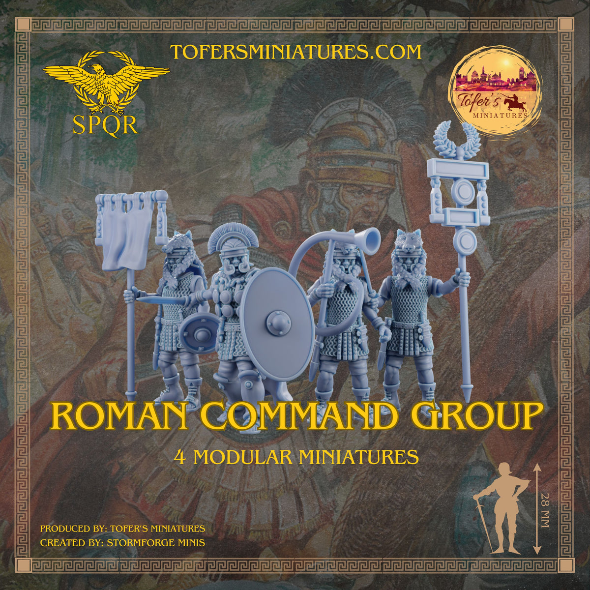 Command Projects Miniatures Set of 4 Roman Command Groups Modular Miniatures. 28 mm Miniatures (Se ...