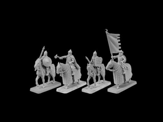 Set of 4 Arab Mounted Command. 28 mm Miniatures