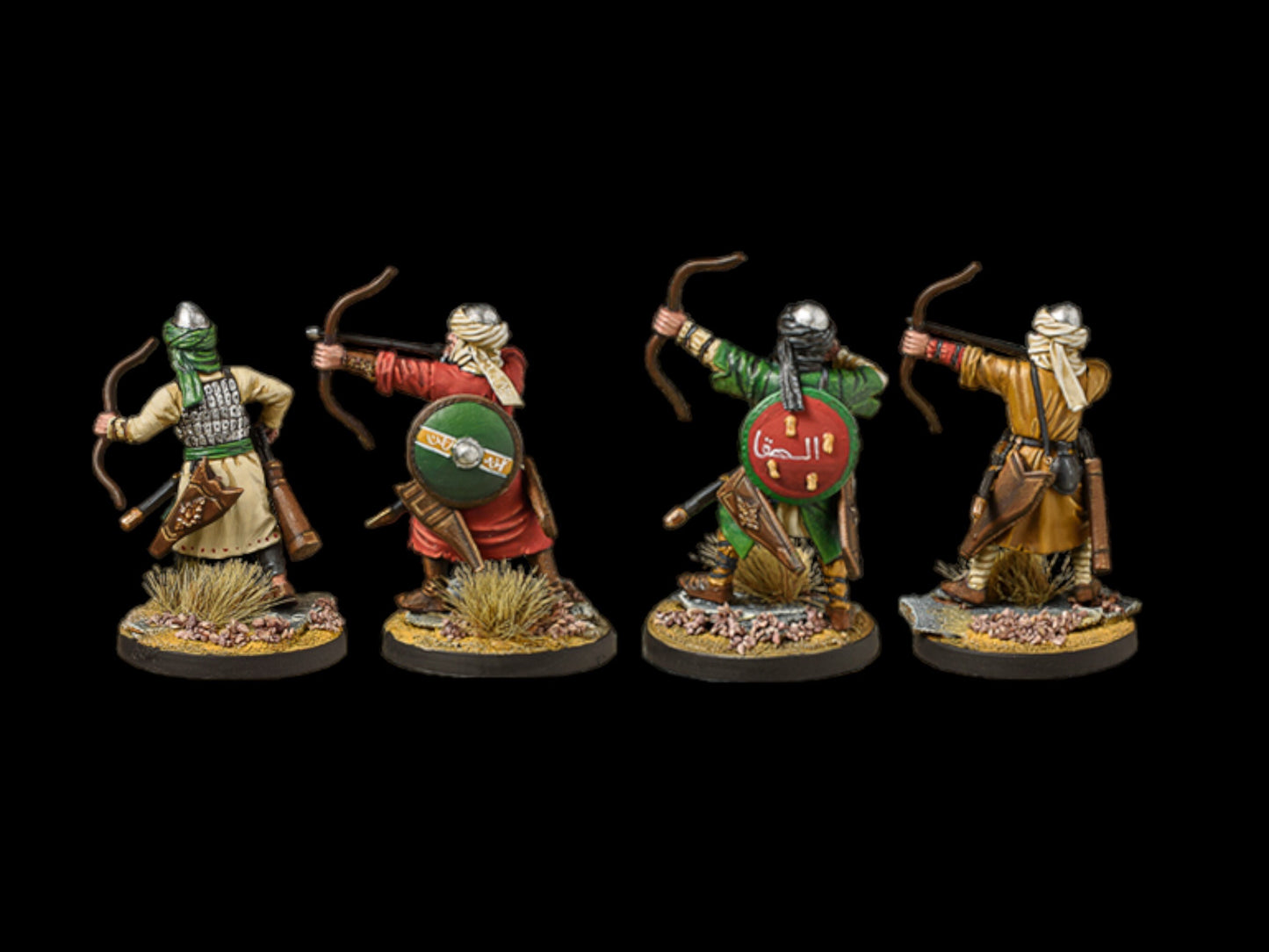 Set of 4 Arab archers. 28 mm Miniatures