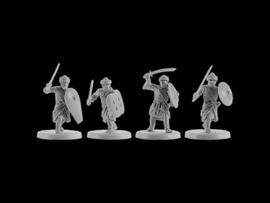 Set of 4 Arab infantry. 28 mm Miniatures