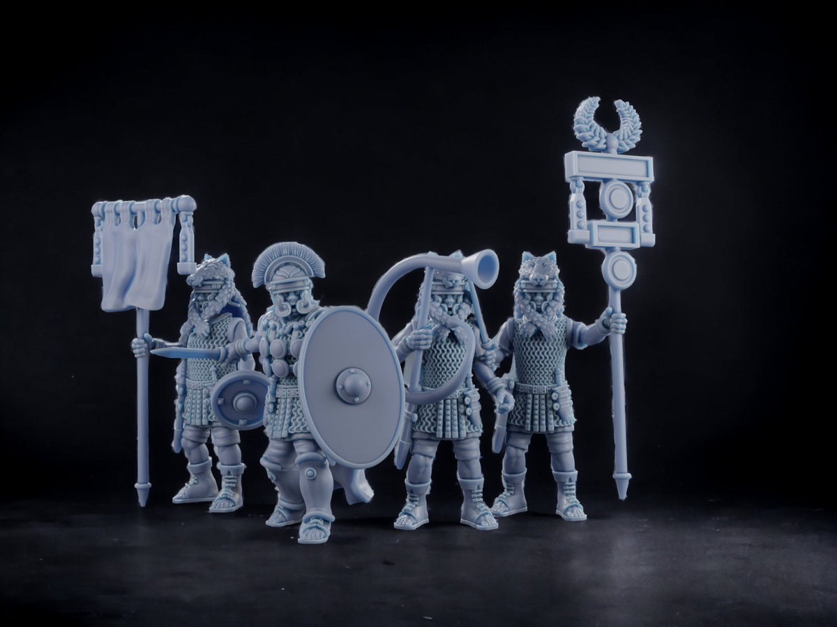 Command Projects Miniatures Roman Command Group Modular Miniatures. 28 mm Miniatures (Set of 4 ...