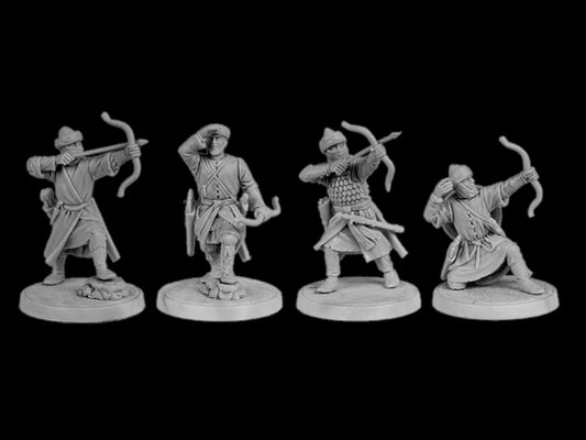 Set of 4 Arab archers. 28 mm Miniatures (Set #2)