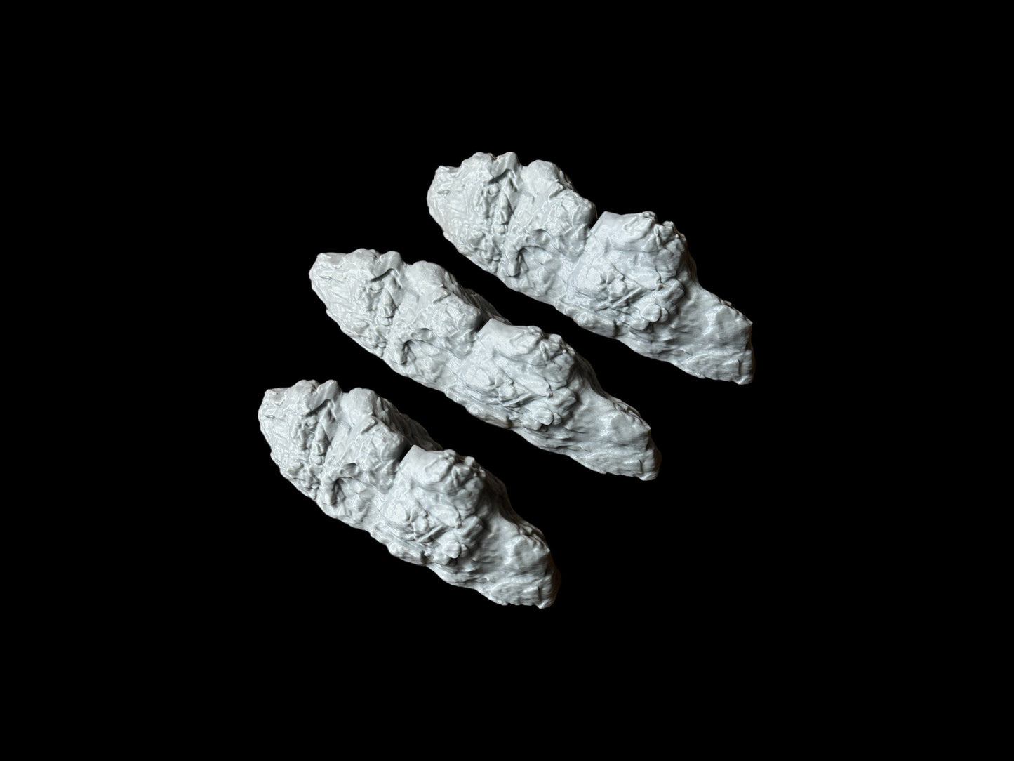 Set of 3 Rock Formation Stone Boulder Bundle, Terrain Scenery for Tabletop 28mm Miniatures Wargame 28mm scale