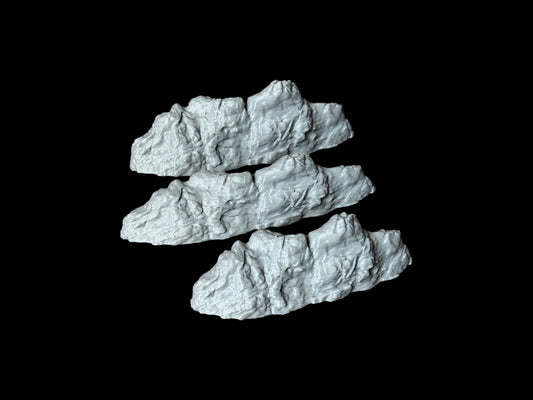 Set of 3 Rock Formation Stone Boulder Bundle, Terrain Scenery for Tabletop 28mm Miniatures Wargame 28mm scale