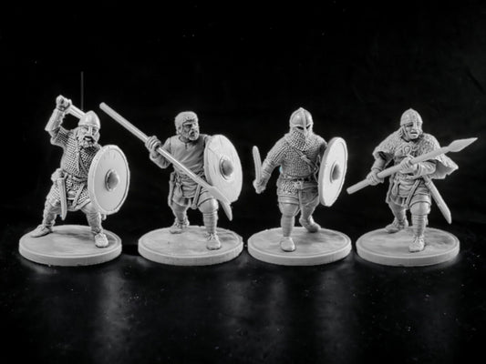 Set of 4 Vikings. 28 mm Miniatures Set 6