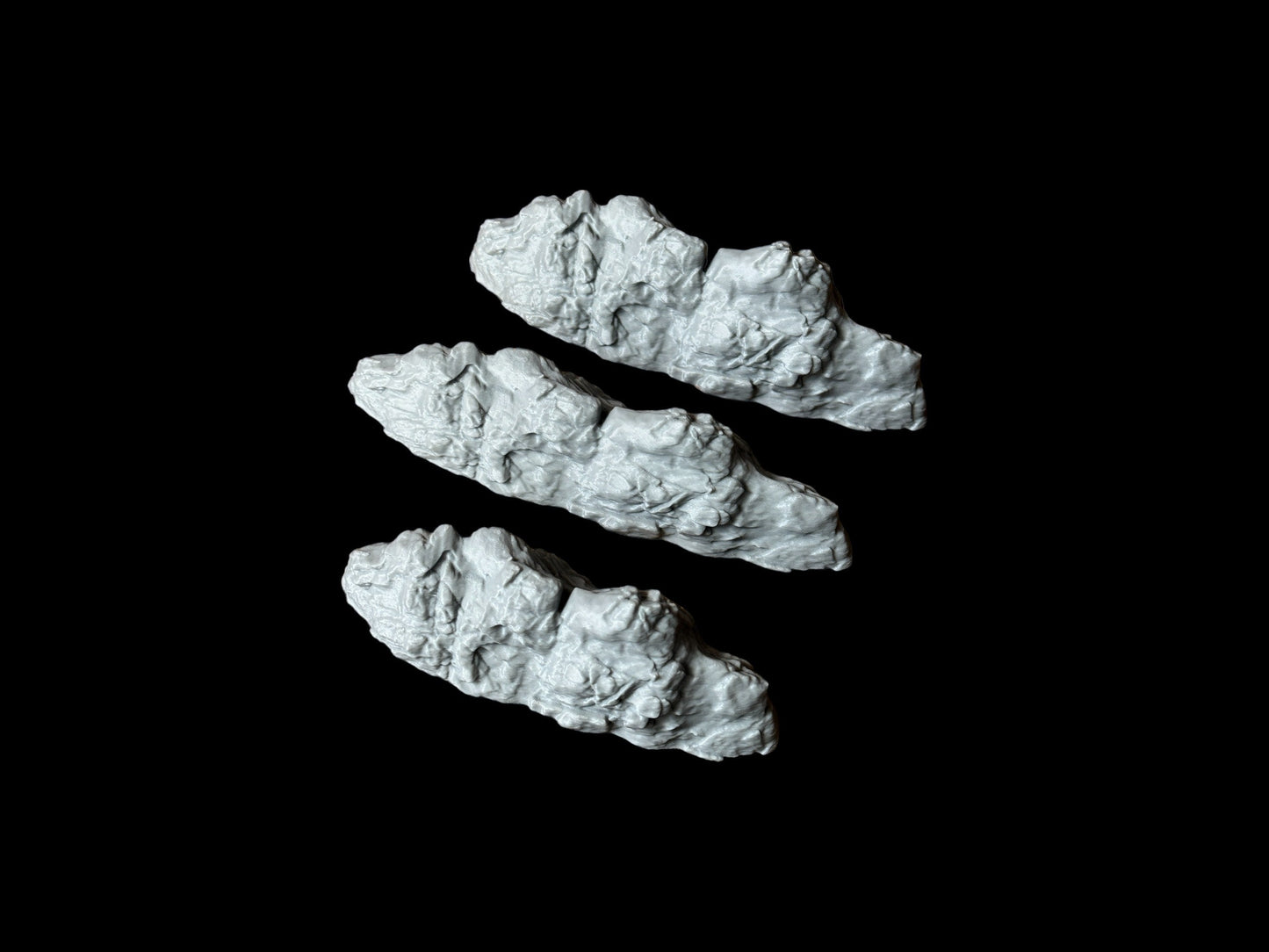 Set of 3 Rock Formation Stone Boulder Bundle, Terrain Scenery for Tabletop 28mm Miniatures Wargame 28mm scale