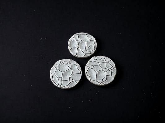 Set of 15 Cracked Desert Bases, Terrain Scenery for Tabletop Miniatures Wargame 35 mm scale