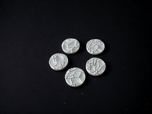 Set of 20 Cracked Desert Bases, Terrain Scenery for Tabletop 28mm Miniatures Wargame 25mm scale