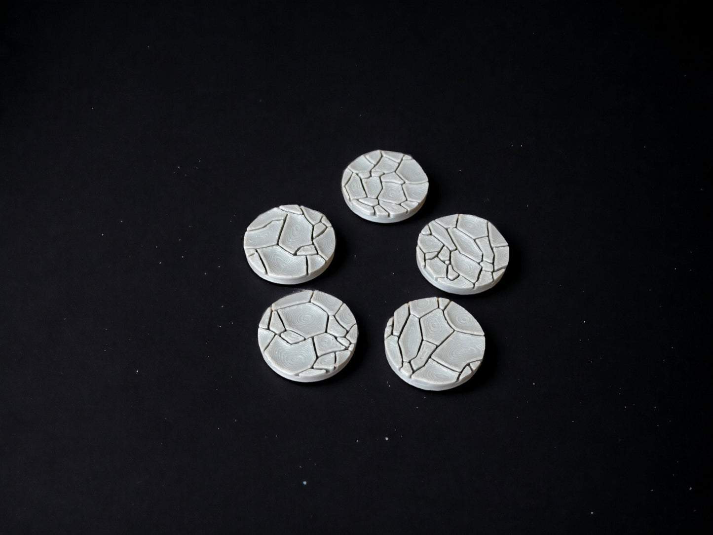 Set of 20 Cracked Desert Bases, Terrain Scenery for Tabletop 28mm Miniatures Wargame 25mm scale