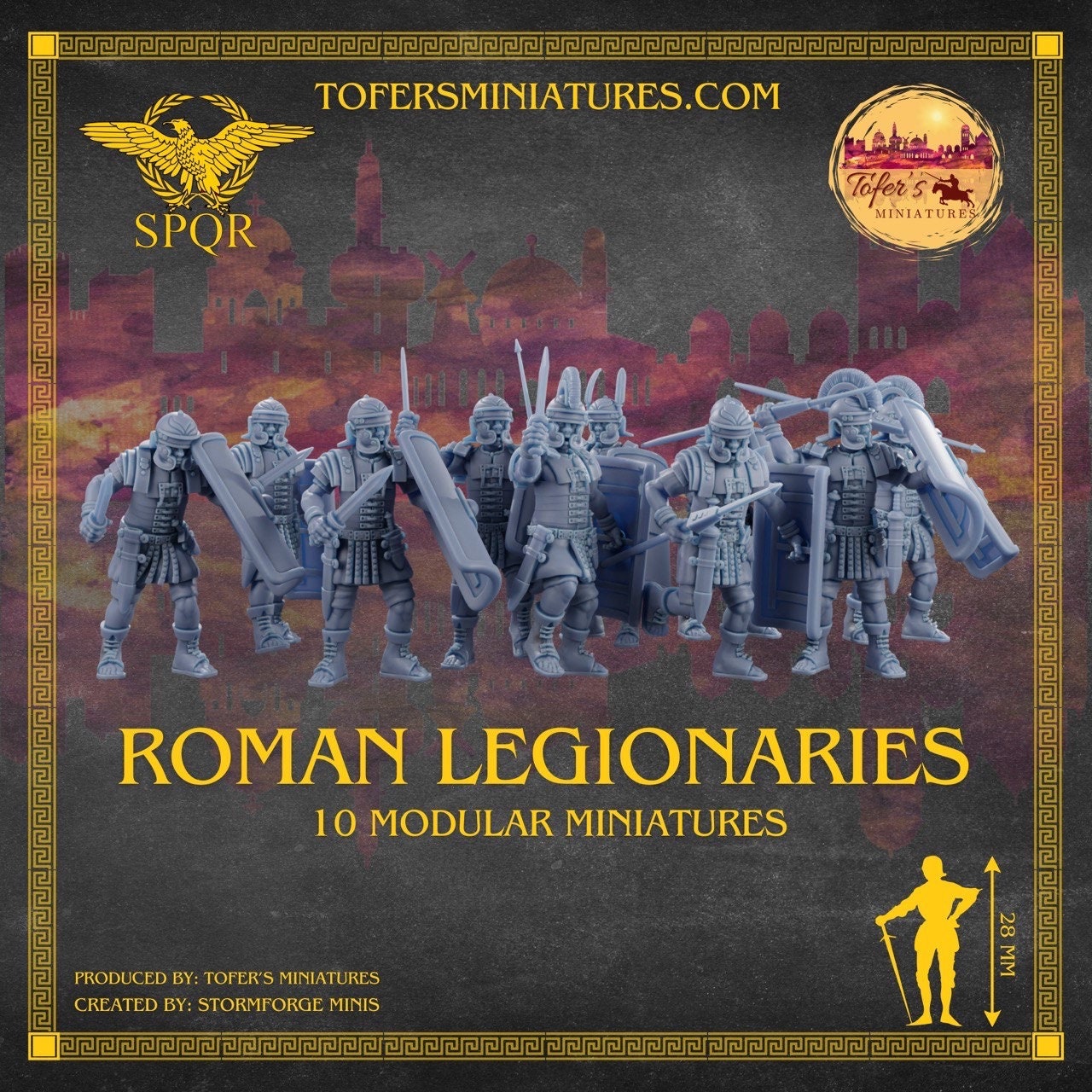 Roman Legionaries Modular Miniatures. 28 mm Miniatures (Set of 10)