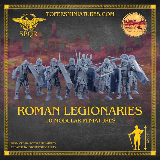 Roman Legionaries Modular Miniatures. 28 mm Miniatures (Set of 10)