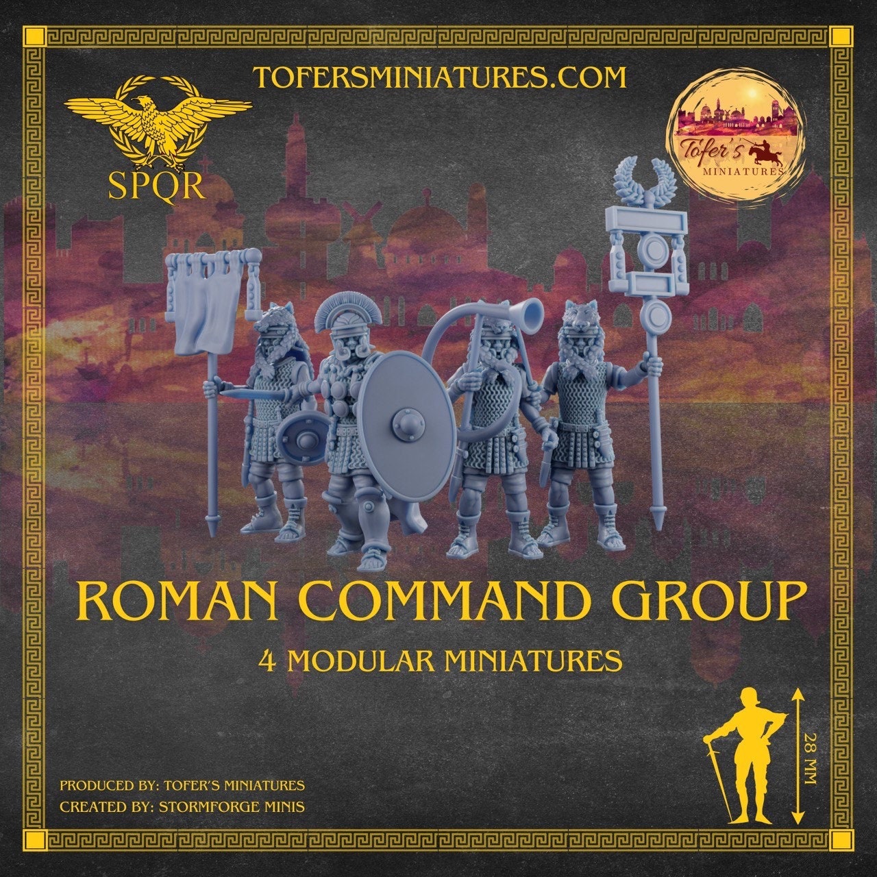 Command Projects Miniatures Roman Command Group Modular Miniatures. 28 mm Miniatures (Set of 4 ...