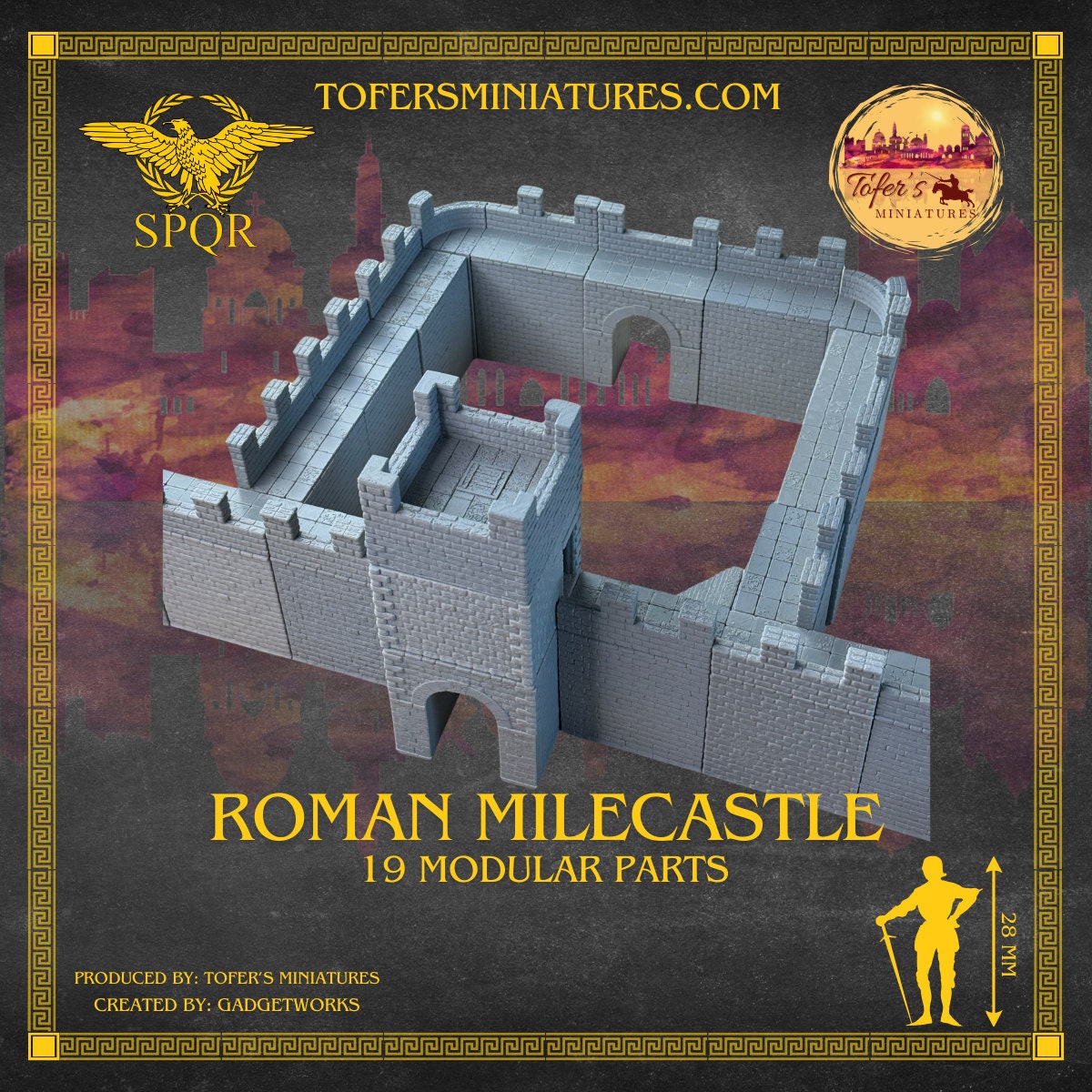 Roman Milecastle / Fort - End of Empire Modular Castle. 28 mm scale. Ideal for Games Like SAGA and Other Wargames.