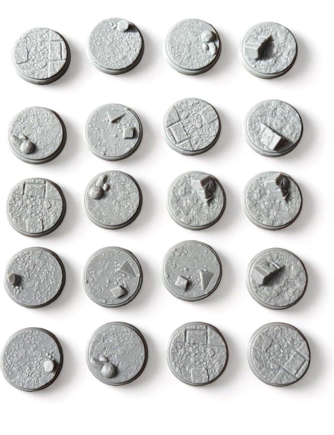 Set of 20 Round Rock Bases Stone , Terrain Scenery for Tabletop 28mm Miniatures Wargame 25mm scale